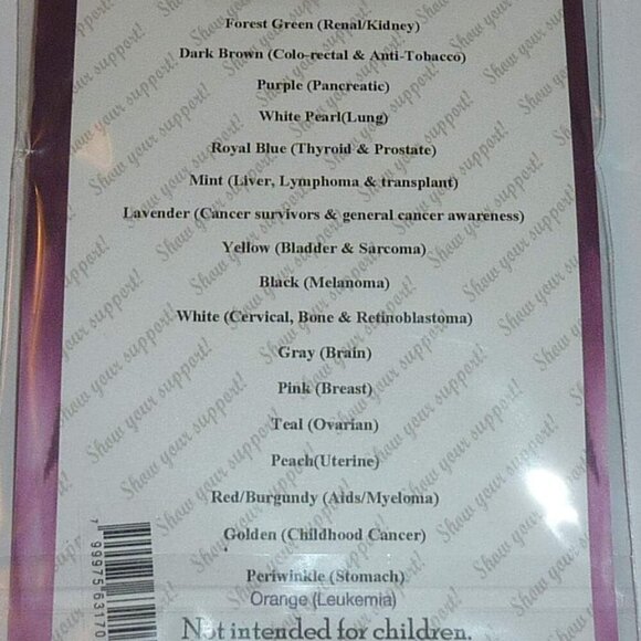 Cancer Awareness Silver Bracelet Women’s Stretch Cord Fits Most Wrists - Picture 2 of 3